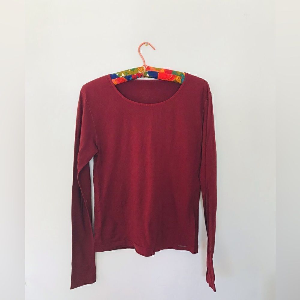 Patagonia | deep merlot red warm weather layer top